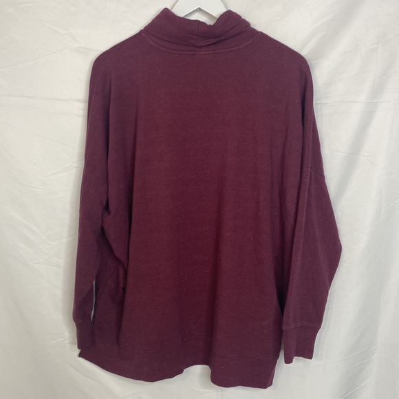 Victoria's Secret PINK Women's Turtleneck Oversized Tunic Sweater Burgundy S NWT - Picture 4 of 8